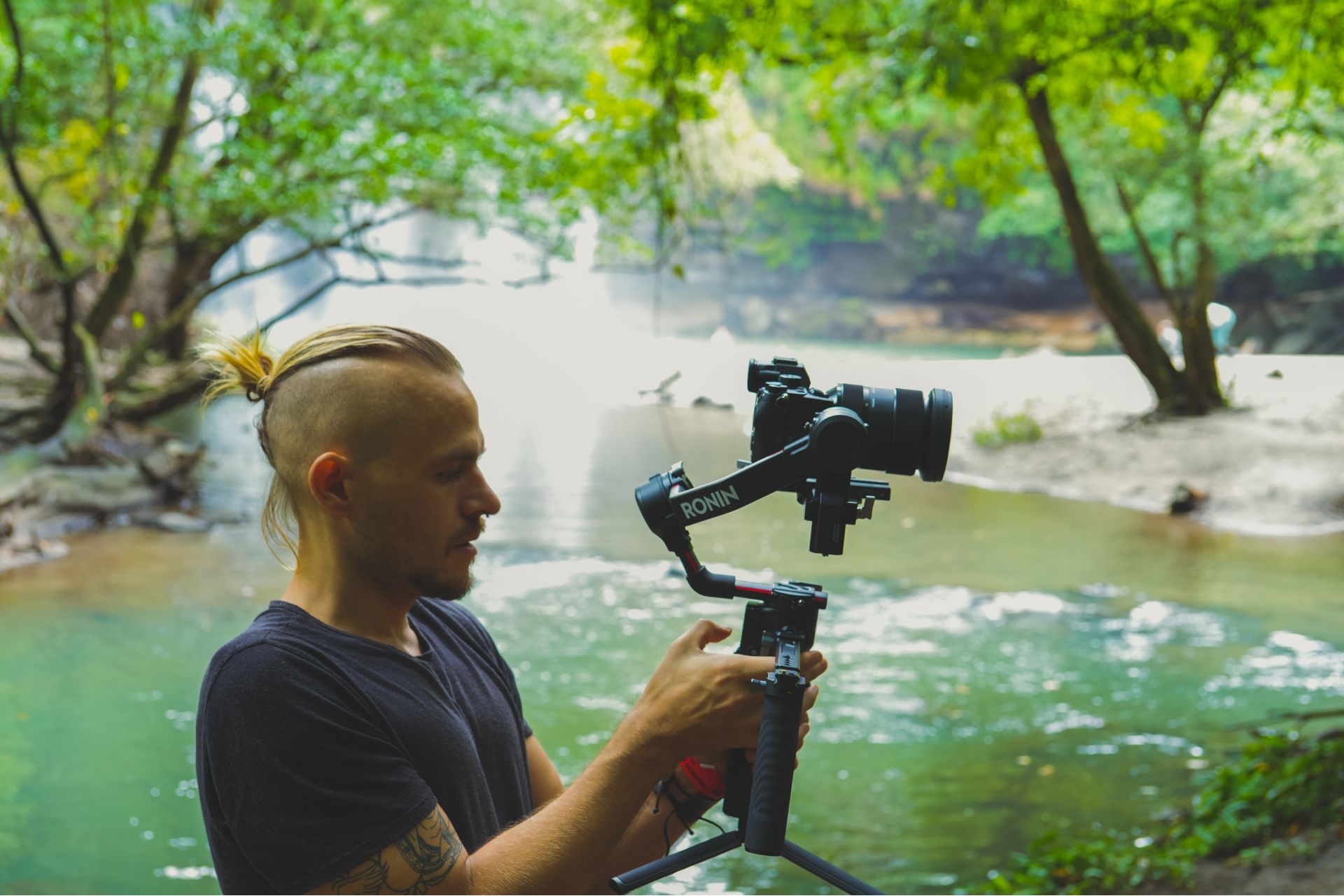 Behind the scenes on a shoot